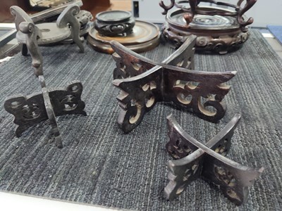 Lot 1018 - A COLLECTION OF CHINESE HARDWOOD STANDS