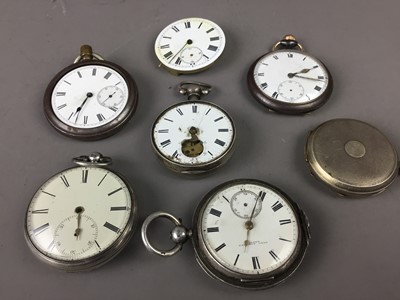 Lot 392 - A GROUP OF SILVER CASED AND OTHER POCKET WATCHES