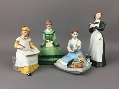 Lot 403 - A FRANKLIN PORCELAIN SET OF FOUR FIGURES FROM THE LITTLE WOMEN SERIES AND OTHERS