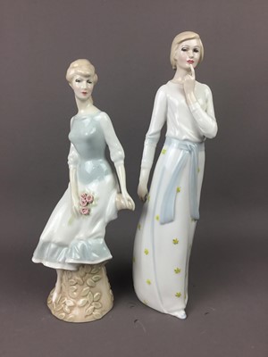 Lot 404 - A LOT OF TWO ROYAL DOULTON 'REFLECTIONS' FIGURES AND OTHER FIGURES