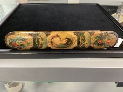 Lot 1010 - A QAJAR PAPIER MACHE QALAMDAN (PEN BOX)