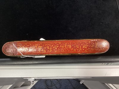 Lot 1010 - A QAJAR PAPIER MACHE QALAMDAN (PEN BOX)