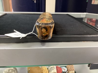 Lot 1010 - A QAJAR PAPIER MACHE QALAMDAN (PEN BOX)