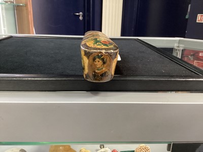 Lot 1010 - A QAJAR PAPIER MACHE QALAMDAN (PEN BOX)