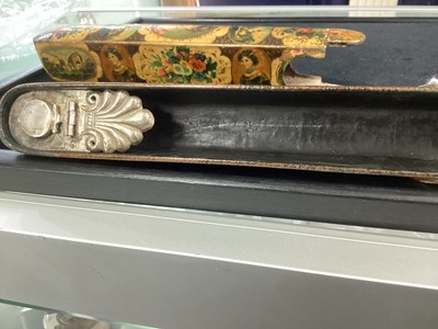 Lot 1010 - A QAJAR PAPIER MACHE QALAMDAN (PEN BOX)