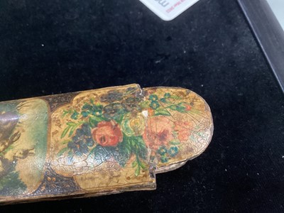 Lot 1010 - A QAJAR PAPIER MACHE QALAMDAN (PEN BOX)