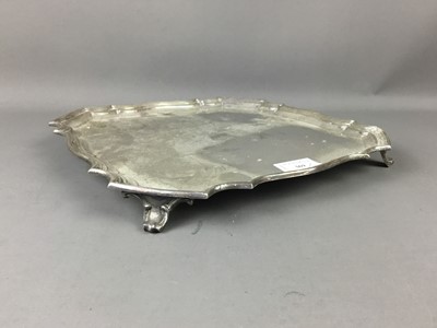 Lot 369 - A WALKER & HALL SILVER PLATED TRAY AND VARIOUS VASES