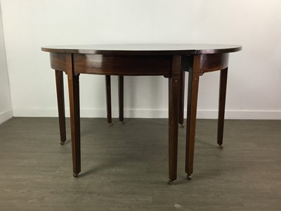 Lot 213 - A GEORGE III MAHOGANY SECTIONAL DINING TABLE