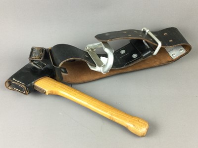 Lot 455 - A GERMAN FIREMAN'S BELT AND A HELMET