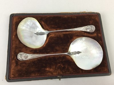 Lot 98 - A PAIR OF OYSTER SERVING SPOONS