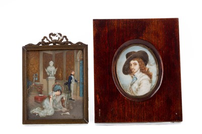 Lot 767 - TWO 19TH CENTURY MINIATURES ON IVORY