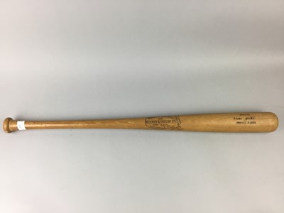 Lot 203 - A VINTAGE LOUISVILLE SLUGGER BASEBALL BAT AND A HAT BOX