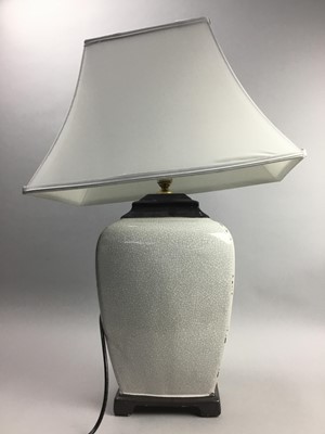Lot 64 - A PAIR OF CERAMIC TABLE LAMPS