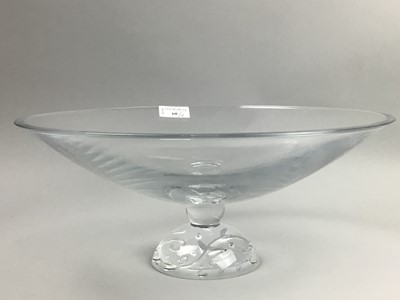 Lot 60 - A CRYSTAL STEMMED CIRCULAR BOWL BY J.G DURAND AND A DARLINGTON GLASS FRUIT SET