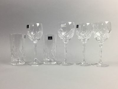 Lot 115 - A GROUP OF ROYAL DOULTON CRYSTAL DRINKING GLASSES, ALONG WITH A ROYAL WORCESTER COFFEE SET