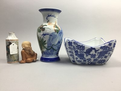 Lot 123 - A PAIR OF CHINESE CLOISONNE VASES ALONG WITH OTHER ASIAN ITEMS