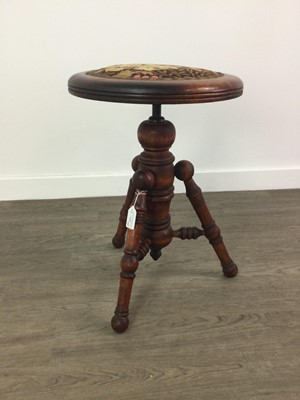 Lot 119 - A STAINED WOOD PIANO STOOL