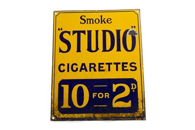 Lot 1017 - AN ORIGINAL SMOKE 'STUDIO' CIGARETTES ENAMEL ADVERTISING SIGN