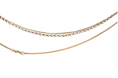 Lot 479 - TWO GOLD CHAINS