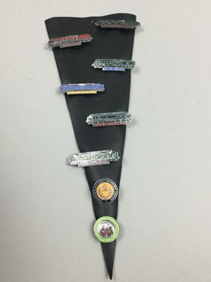 Lot 50 - A SMALL GROUP OF ENAMELLED RAILWAY BADGES