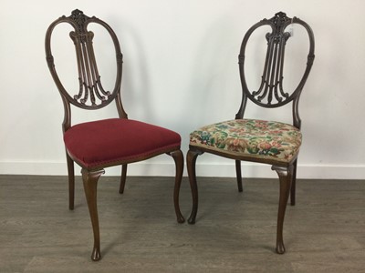 Lot 233 - A SET OF FOUR MAHOGANY DRAWING ROOM CHAIRS