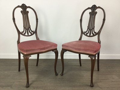 Lot 233 - A SET OF FOUR MAHOGANY DRAWING ROOM CHAIRS