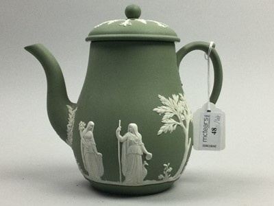 Lot 48 - A COLLECTION OF GREEN WEDGWOOD JASPER WARE
