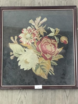 Lot 107 - A CHINESE EMBROIDERED PANEL AND ANOTHER