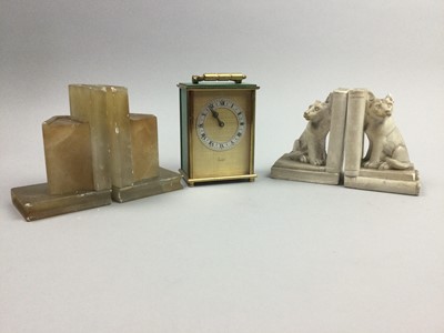 Lot 39 - A LOT OF BOOKENDS, AN AUSTRIAN FIGURE AND A CARRIAGE CLOCK