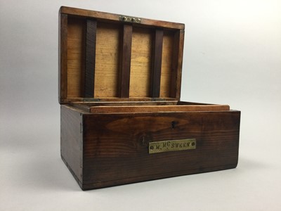 Lot 100 - A CANTEEN OF CUTLERY ALONG WITH A MAHOGANY STATIONERY BOX