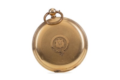 Lot 841 - AN EIGHTEEN CARAT GOLD FULL HUNTER POCKET WATCH