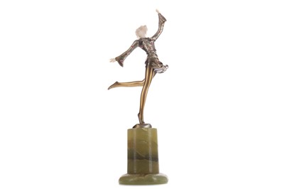 Lot 776 - A JOSEF LORENZL ART DECO COLD PAINTED BRONZE AND IVORY FIGURE OF A DANCER