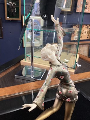 Lot 776 - A JOSEF LORENZL ART DECO COLD PAINTED BRONZE AND IVORY FIGURE OF A DANCER