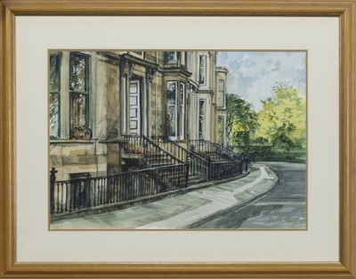 Lot 234 - KIRKLEE ROAD, WEST END OF GLASGOW, A WATERCOLOUR BY WILLIAM LEES