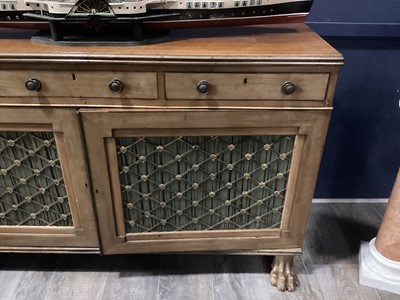 Lot 829 - A MAHOGANY SIDE CABINET OF REGENCY DESIGN