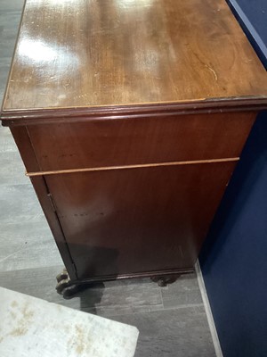Lot 829 - A MAHOGANY SIDE CABINET OF REGENCY DESIGN