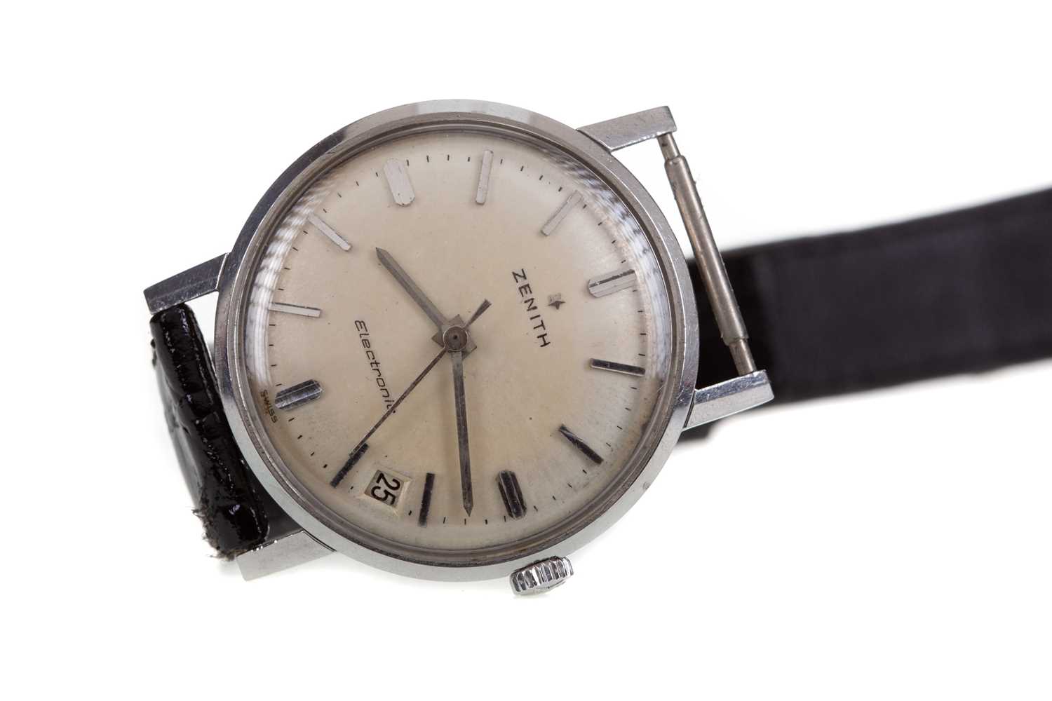 Lot 843 - A GENTLEMAN'S ZENITH ELECTRONIC STAINLESS
