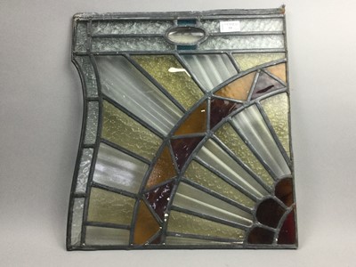 Lot 77 - A PAIR OF LEADED GLASS PANELS