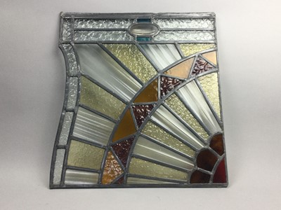Lot 77 - A PAIR OF LEADED GLASS PANELS
