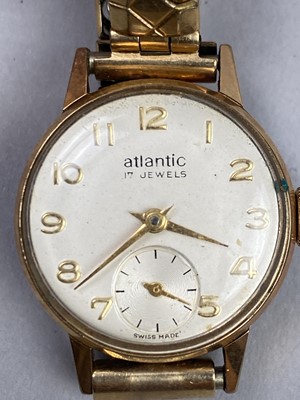 Lot 133 - A LADY'S GOLD BRACELET WATCH, FURTHER WATCHES AND COSTUME JEWELLERY