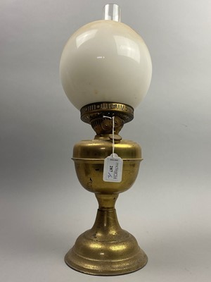 Lot 287 - A LOT OF TWO BRASS OIL LAMPS