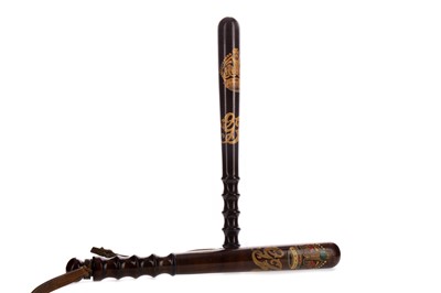 Lot 18 - TWO CITY OF GLASGOW POLICE TRUNCHEONS