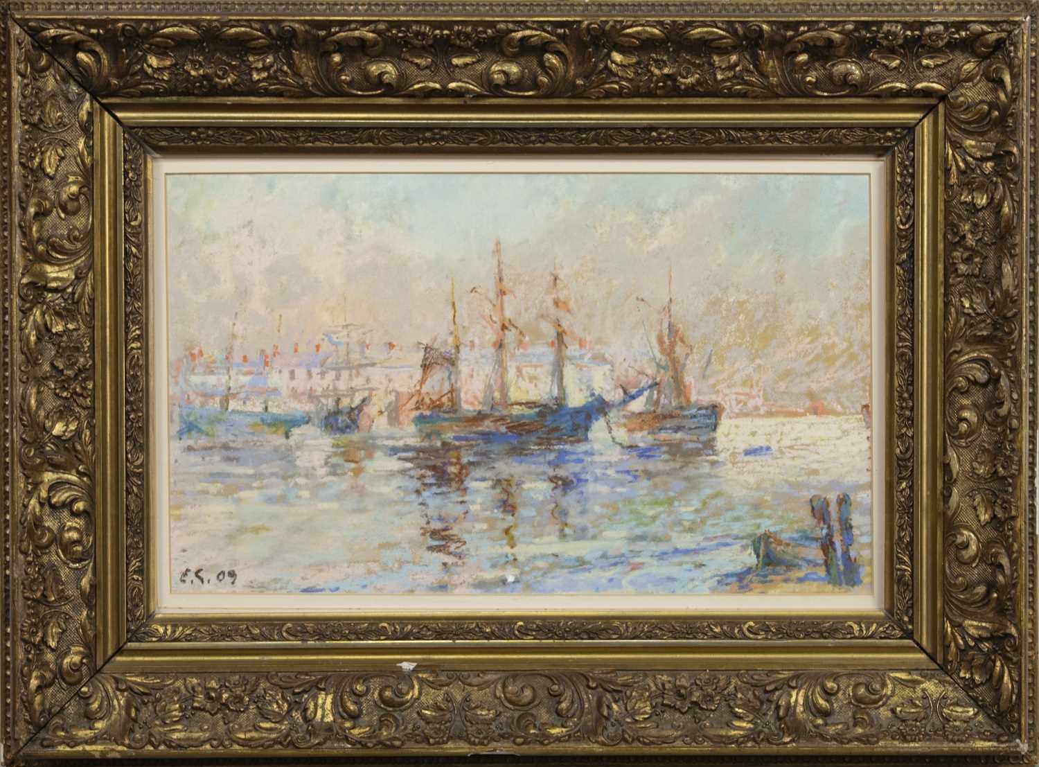 Lot 343 - TEIGNMOUTH, A PASTEL BY EDWIN GLASGOW