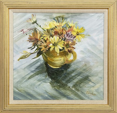 Lot 276 - STILL LIFE WITH FLOWERS, AN OIL BY ELRICK