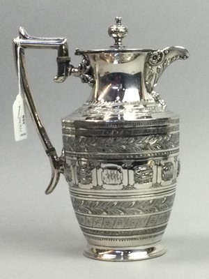 Lot 308 - A VICTORIAN SILVER PLATED HOT WATER JUG