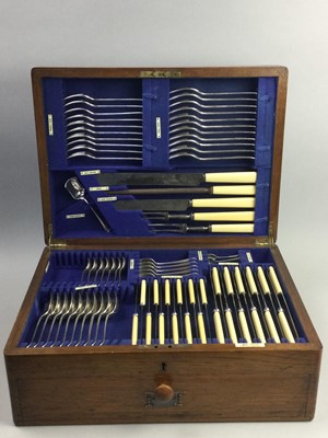 Lot 309 - A WALKER & HALL LTD. CANTEEN OF SILVER PLATED CUTLERY AND OTHER CUTLERY