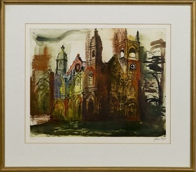 Lot 289 - GOTHIC FOLLY, A SIGNED LIMITED EDITION PRINT BY JOHN PIPER