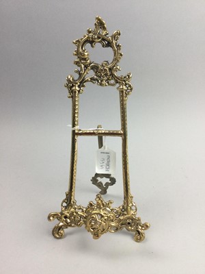 Lot 159 - TWO CAST BRASS TABLE TOP EASEL FRAME STANDS