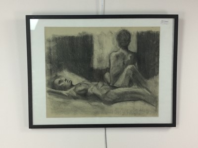 Lot 162 - A CHARCOAL BY KIRSTEN RILEY AND ANOTHER PICTURE