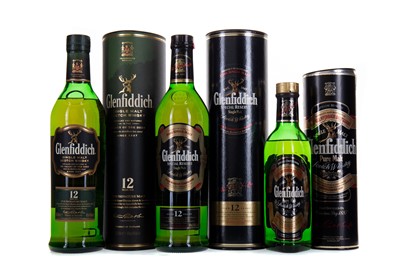 Lot 332 - 2 BOTTLES OF GLENFIDDICH 12 YEAR OLD AND 1 1/2 BOTTLE OF GLENFIDDICH SPECIAL OLD RESERVE 35CL